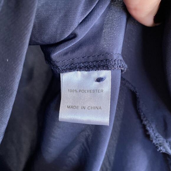 ANTHROPOLOGIE Zoa New York Navy Blue Shirt Collared Office Professional Size XS - Picture 6 of 7